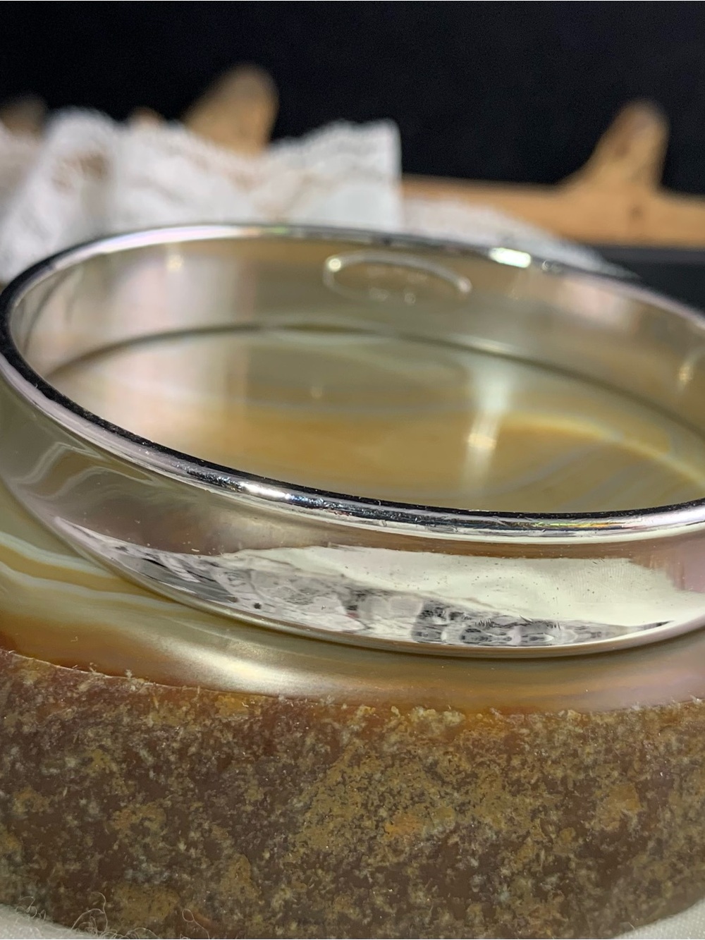 Whiting & Davis Silver Tone Bangle Bracelet highly collectible